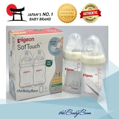 Pigeon SofTouch PP Clear Wide Neck 160ml / 5oz Twin Pack Bottle (SS) For 0 to 3 months