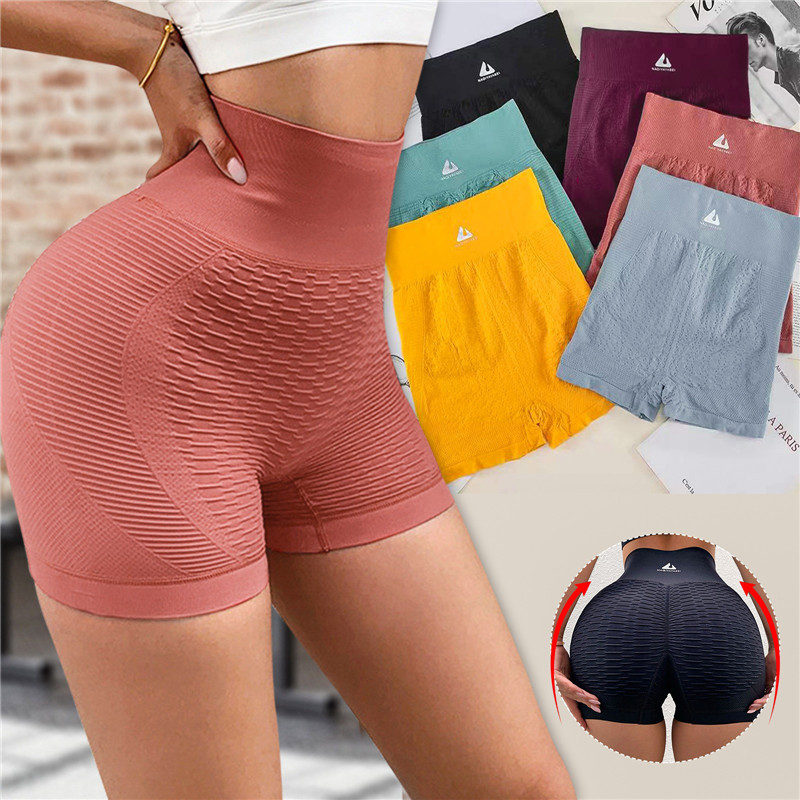 Yoga Shorts Women Elastic Leggings High Waist Tight Butt Lift