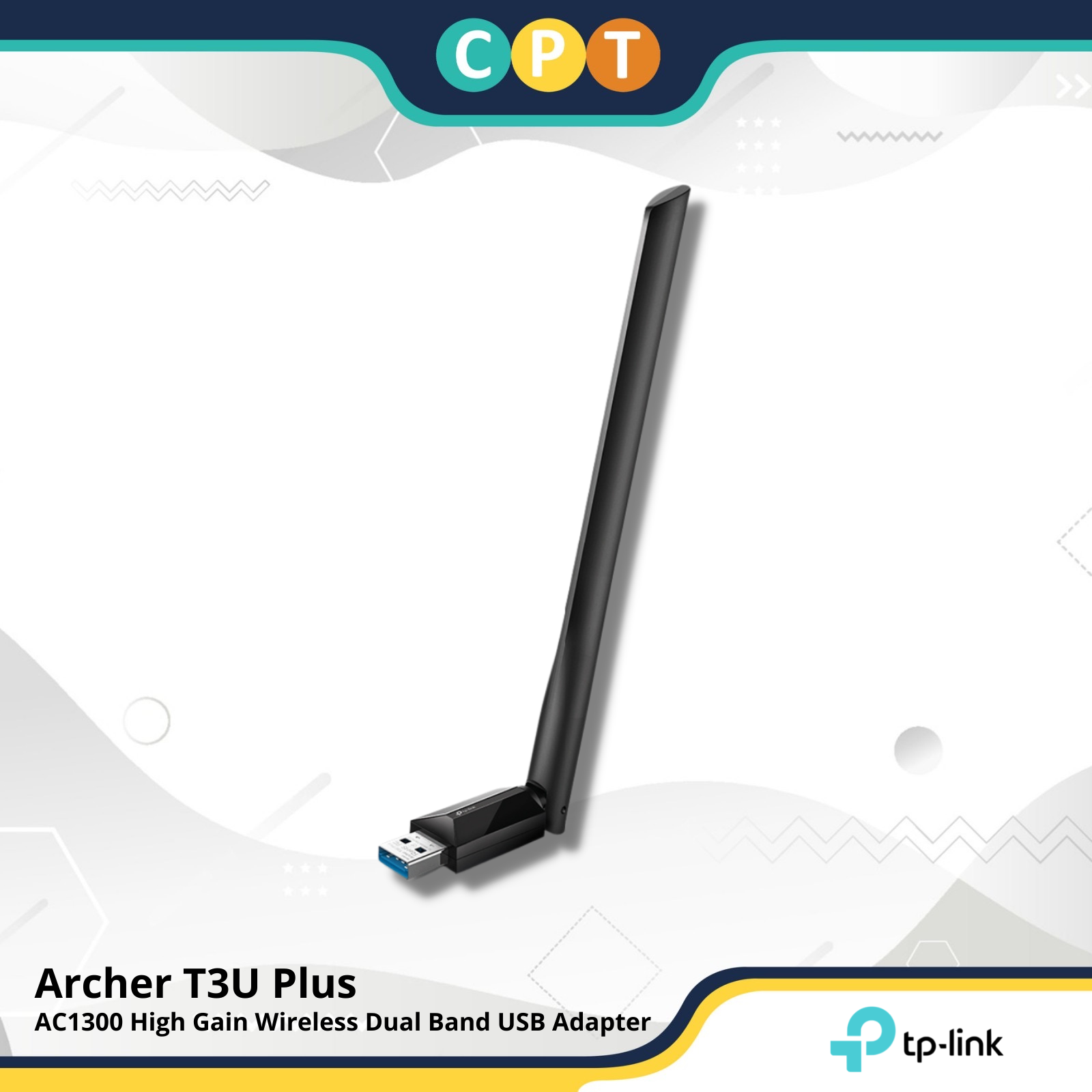 Archer T3U Plus, AC1300 High Gain Wireless Dual Band USB Adapter