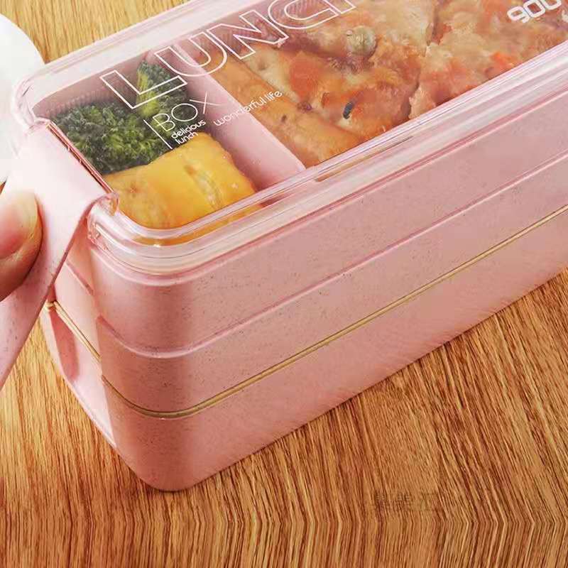 Lunch Box 900ml Delicious lunch wonderful life Includes fork And Spoon