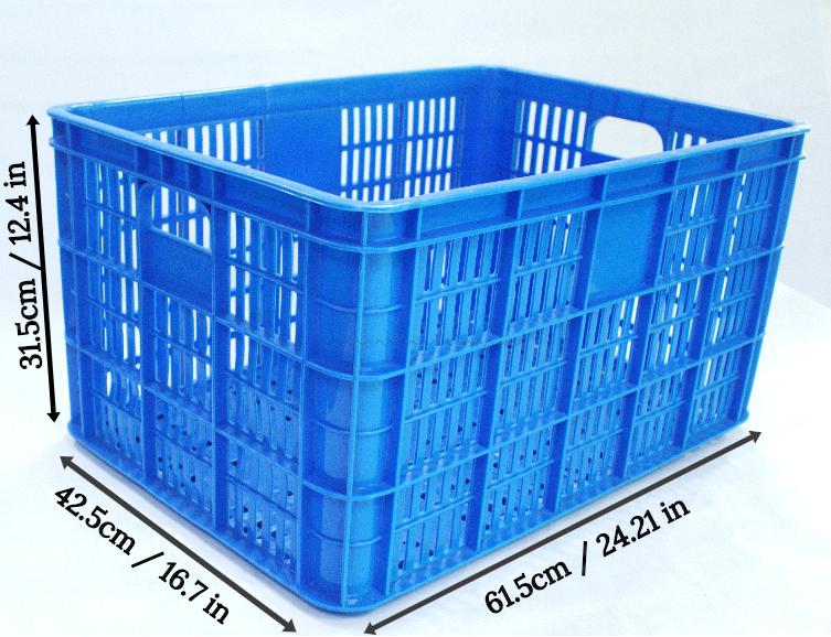 CRATE JUMBO 24in x 16in x 12in Heavy Duty Fruit Crate, Parcel Crate