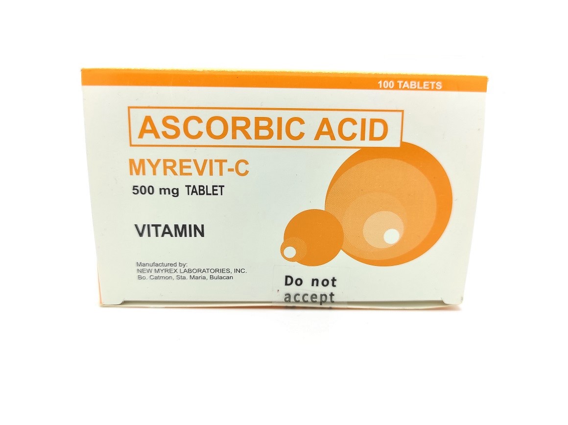 Ascorbic Acid MYREVIT C 500mg 100 Tablets (FDA Approved) Lazada PH