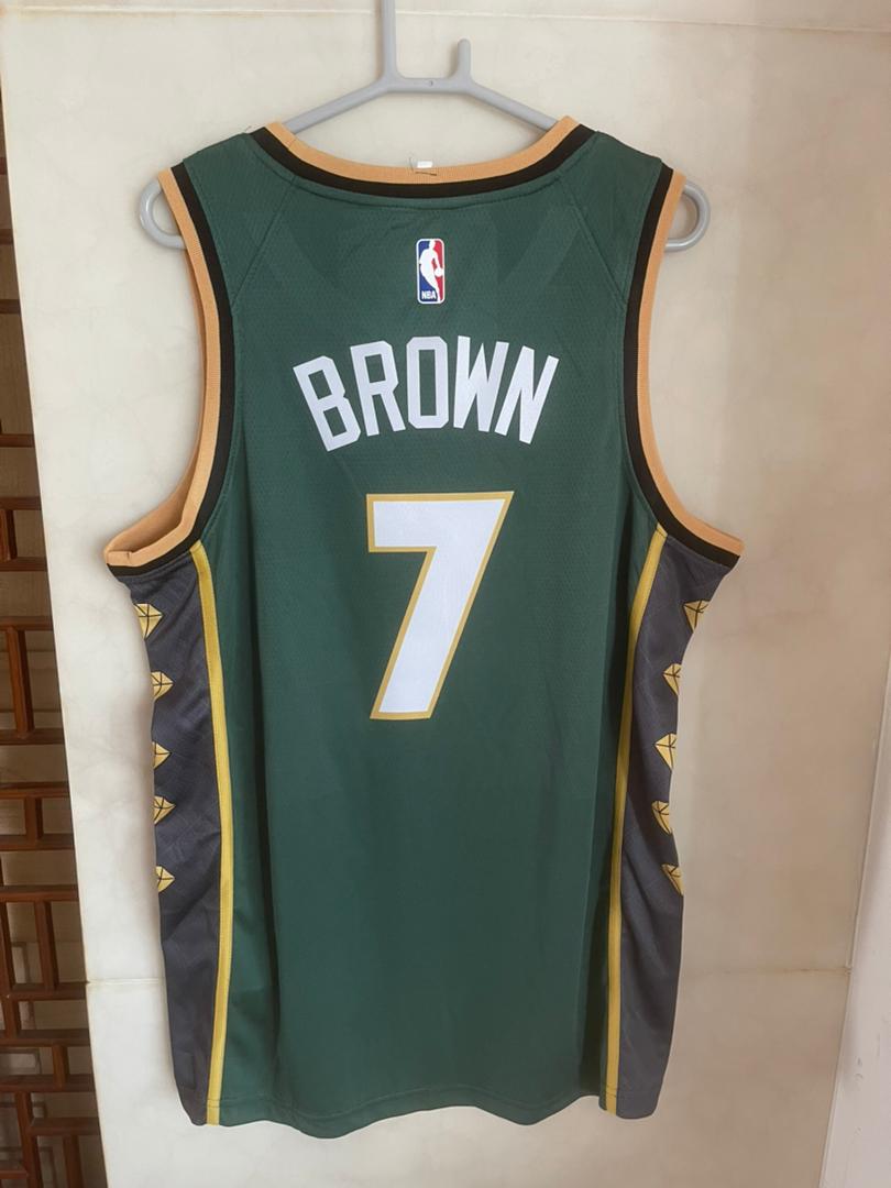 NBA_ Men The Finals Patch Basketball Jayson Tatum Jersey 0 Jaylen Brown 7 Black  Green White Team Color Breathable Pure Cotton F''nba''jerseys 