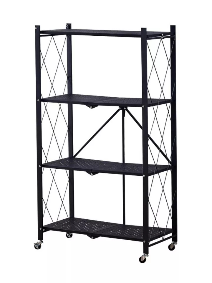 JL Foldable Bookshelf Multifunctional Shelf Kitchen Storage Rack Living