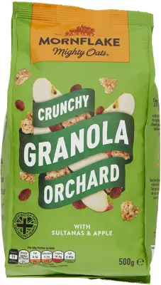 Mornflake Mighty Oats - Crunchy Granola Orchard - With Sultanas & Apple From UK (500g)