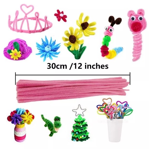 QQtangYA DIY Twist Stick Hair Root Wool Strip Mixed Color Kindergarten  Children's Handmade DIY Creative Material Holiday Dress *100 Sticks Arts  and Crafts for Kids Ages 2-4 Paint (C, One Size)