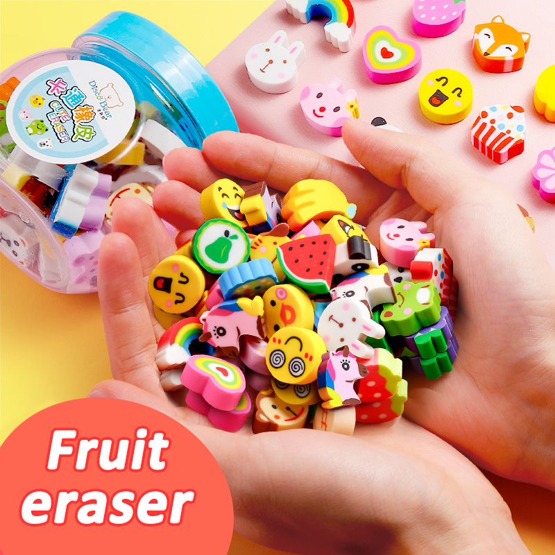 1Bag/5 Pcs Erasers Kid Cartoon Cute Various Fruit Shape Rubber Pencil ...