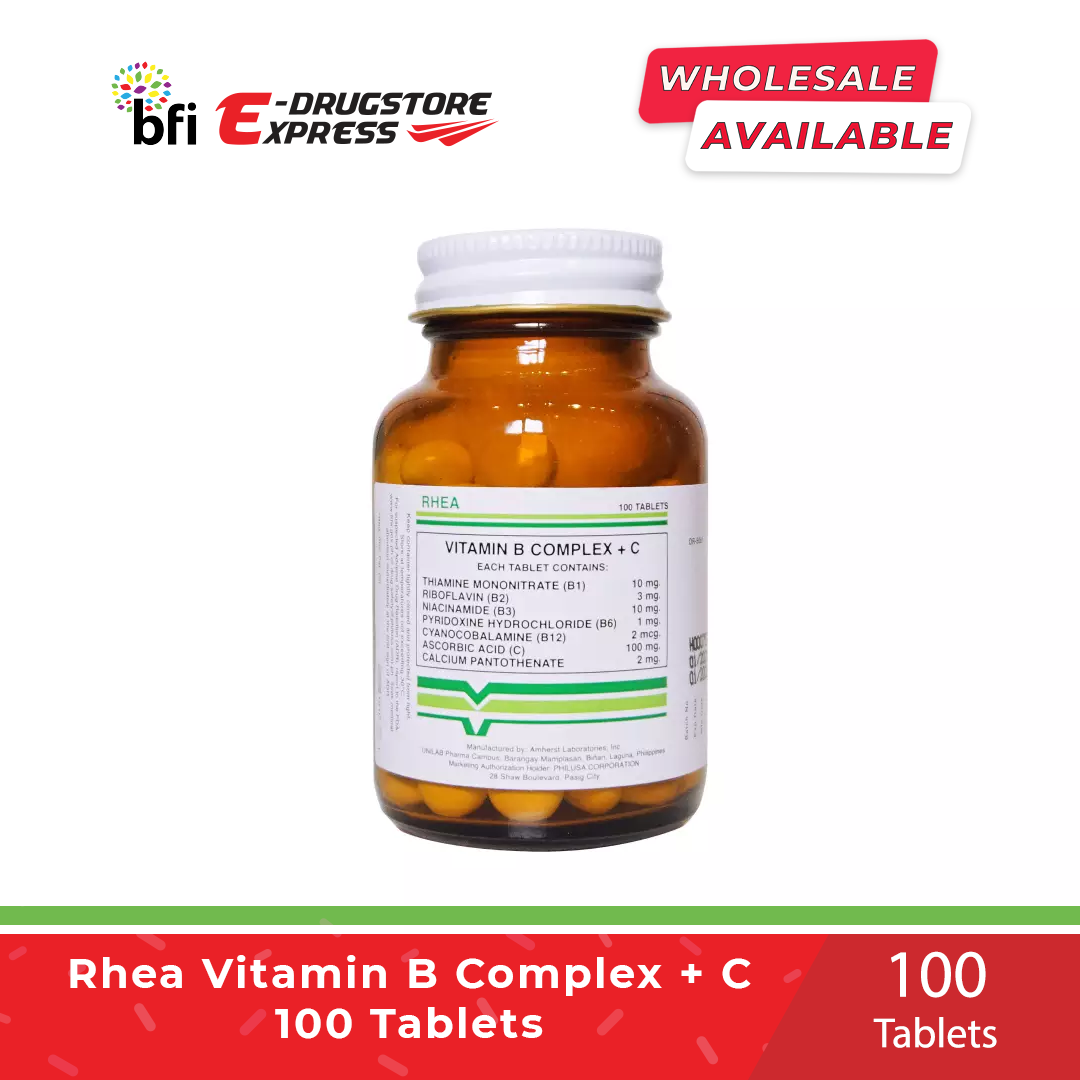 Rhea Vitamin B Complex + Vitamin C 100 Tablets [Digestive Aid] [SAME ...