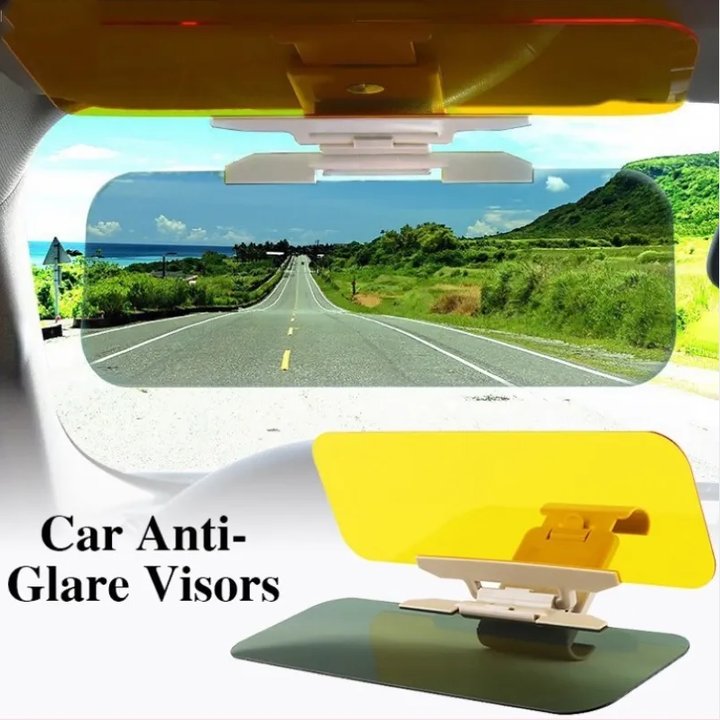 Lrewg Car Day And Night Dual-use Sun Glasses Goggles Anti-glare Anti-glare  Mirror Clip Car Sun Visor Polarized Light Protection