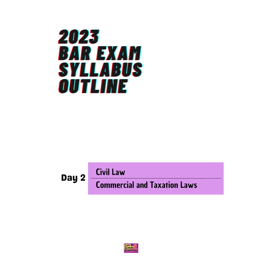 2023 Bar Exam Syllabus Outline Notebook Lazada PH