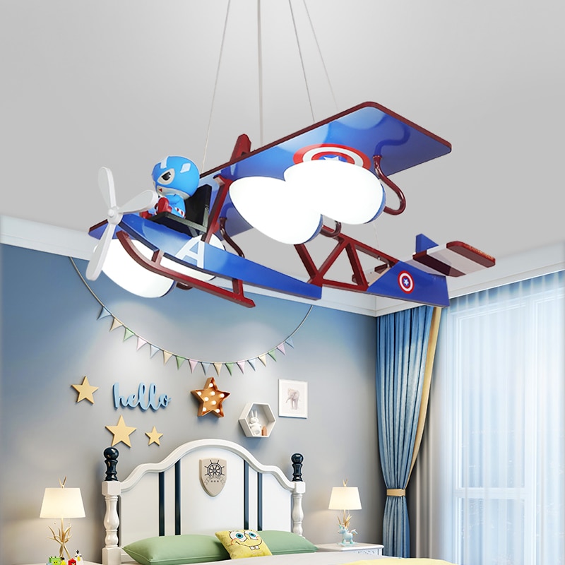 Wooden Airplane Kids Chandelier Baby, Baby Boy Room Light Fixtures