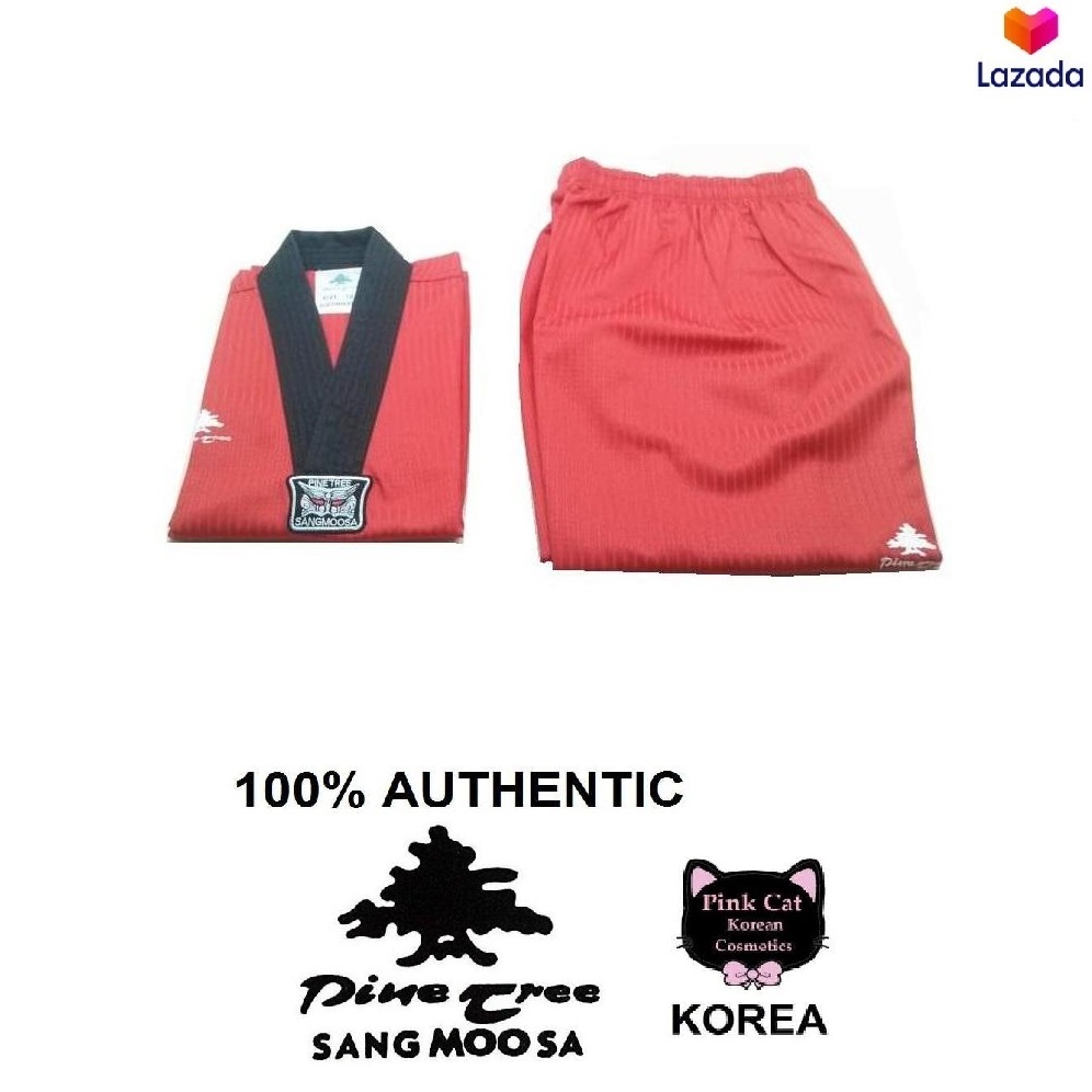 Korean Taekwondo PINE TREE SANGMOOSA Martial Art Uniform (RED) Lazada PH