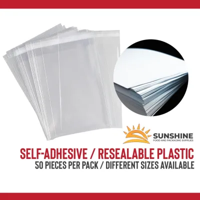 50pcs 4R 3R Photo A4 Bond Paper Resealable Self Adhesive Plastic Poly Bag