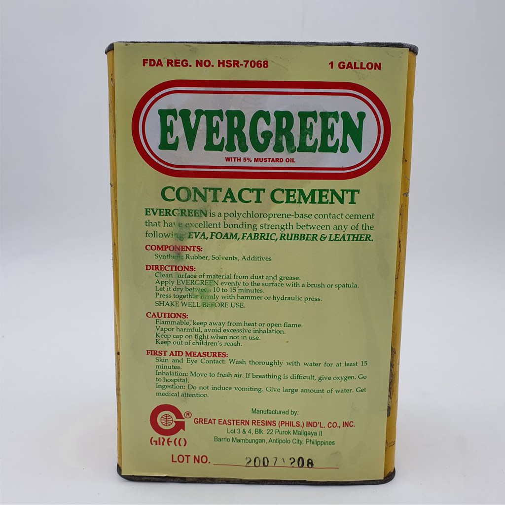 Contact Cement Adhesive 1gal Greco Evergreen Lazada PH