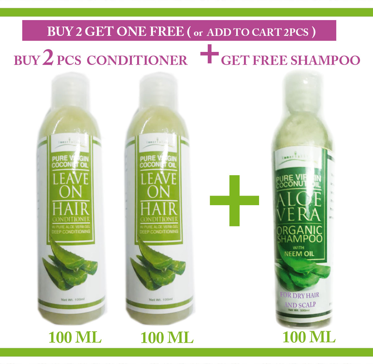 VCO LEAVE ON CONDITIONER with pure aloe vera gel (hair thickener), 99