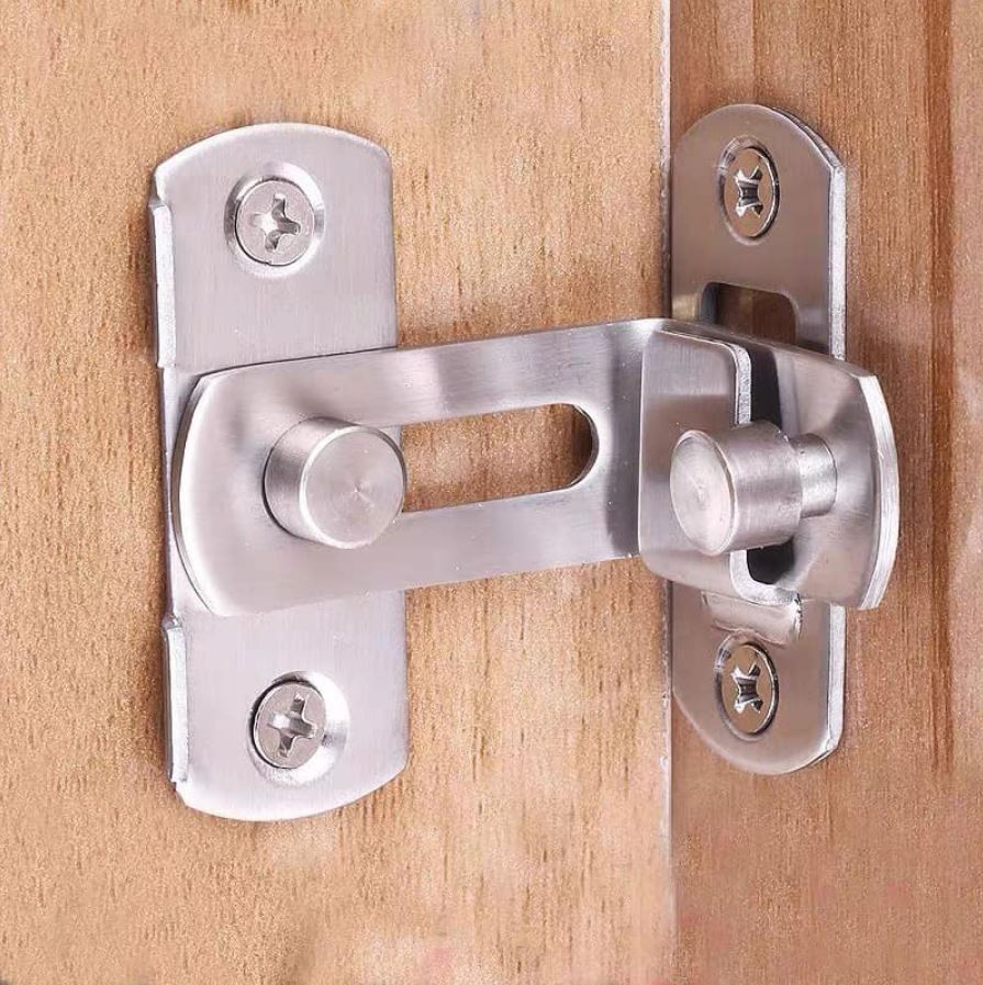 Lshape AntiTheft Stainless Steel Safety Hasp Door Lock Punchfree