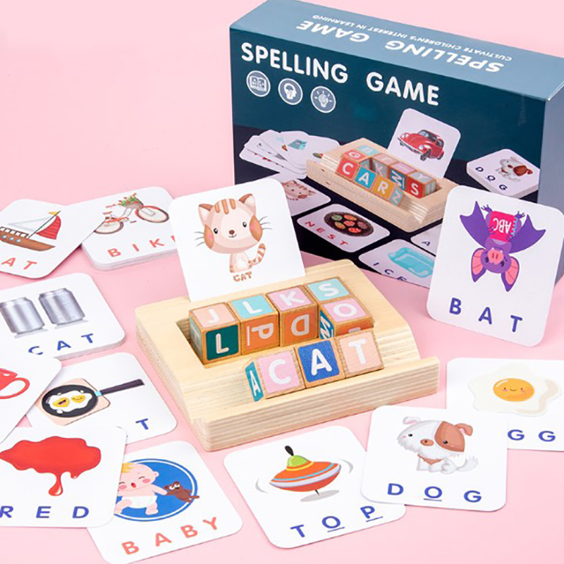 【Mercury Moon】 Wooden Shape Alphabet Spelling Montessori Materials ...
