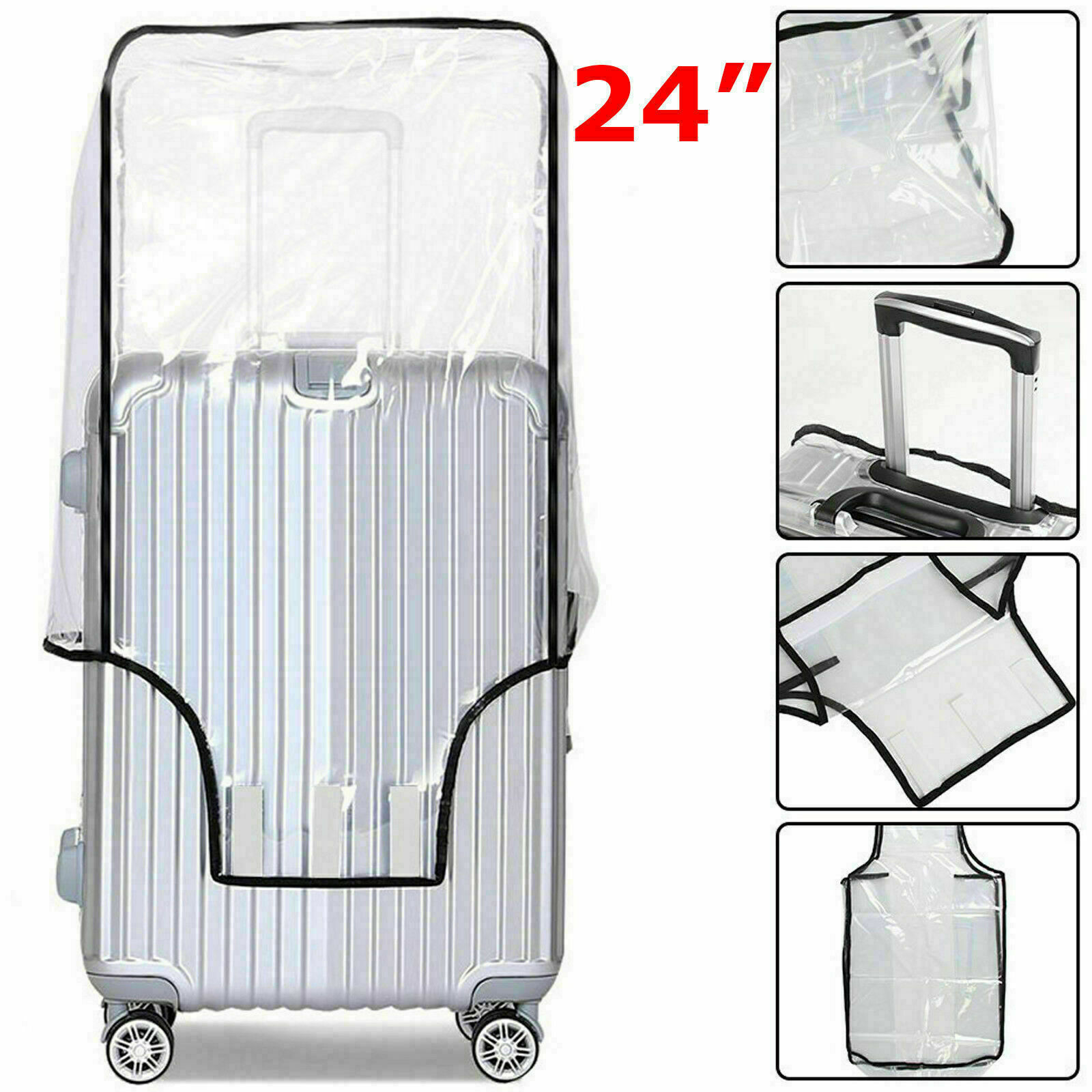 HOL Transparent PVC Luggage Cover DustProof Waterproof Trolley Suitcase ...