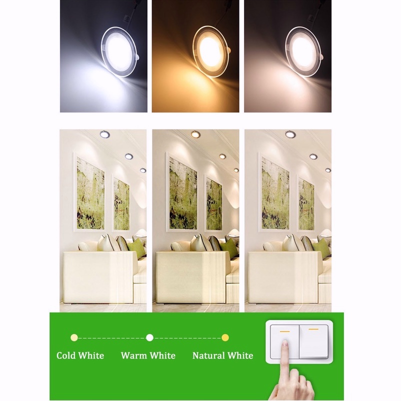 NOCNEX Tri Color LED Pin Light Ultra-Thin Recessed Ceiling Light LED ...