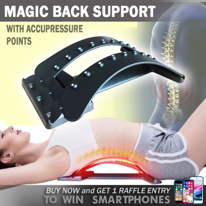 Premium Magic Back Support Stretcher , Pressure Points Lumbar Traction Orthotic, Spine