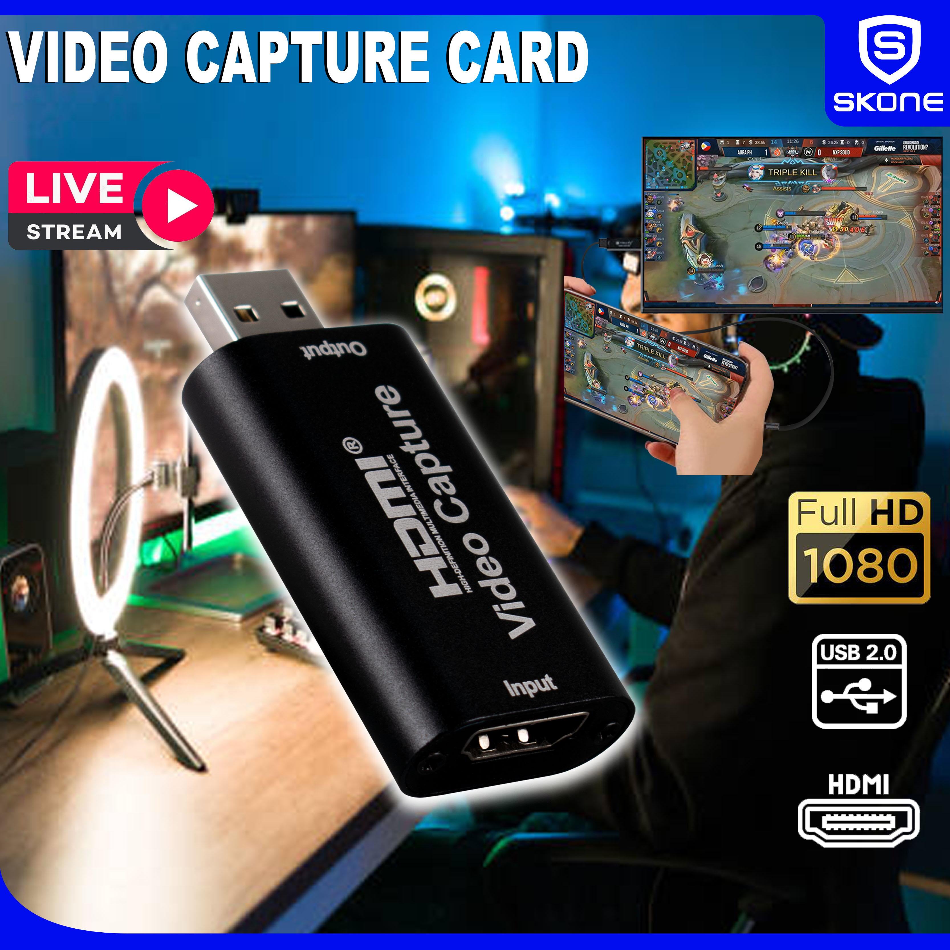 Audio Video Capture Card HDMI to USB 2.0 Record Card Output High
