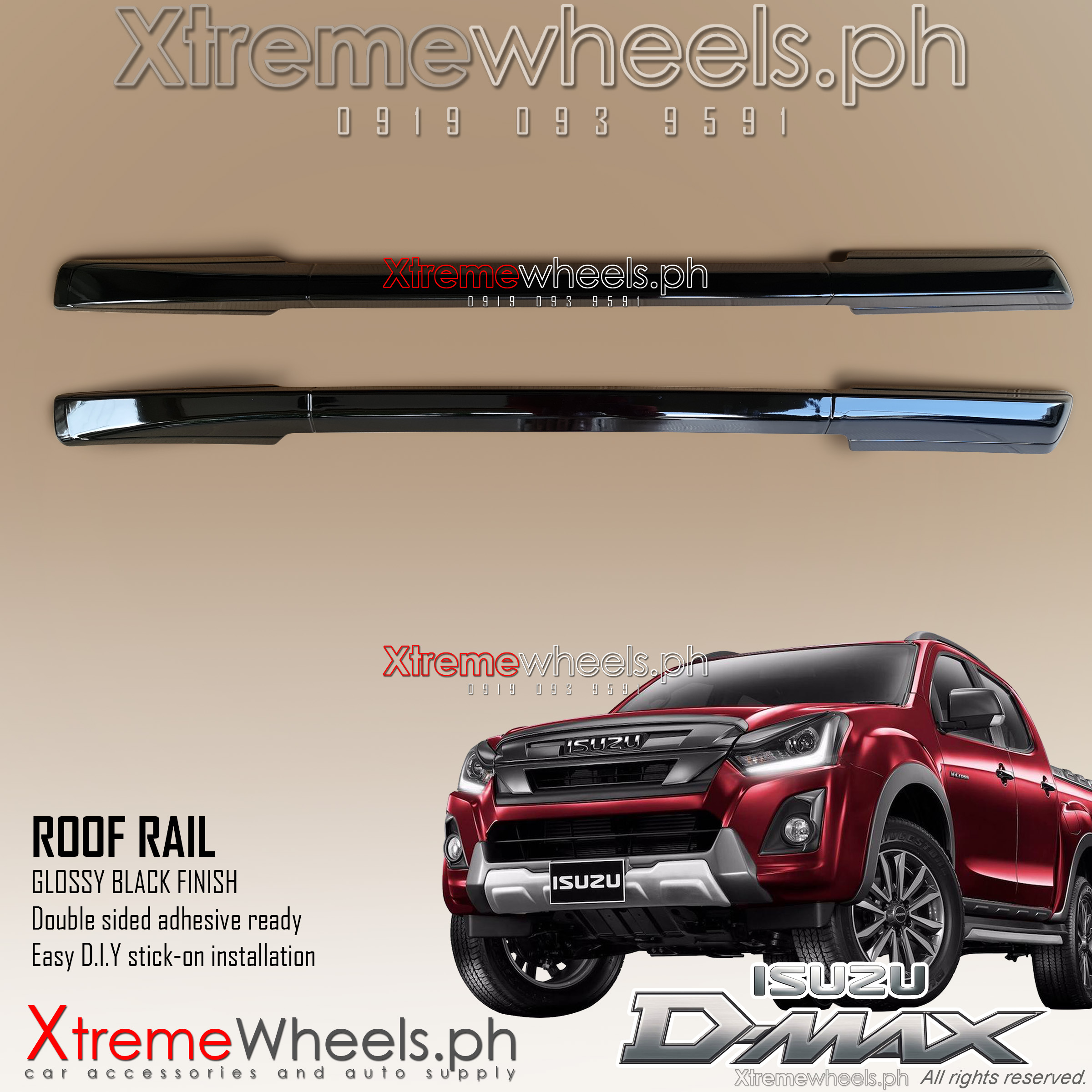 Isuzu Dmax 20152023 Glossy Black Roof Rail / Roofrail ( Dmax