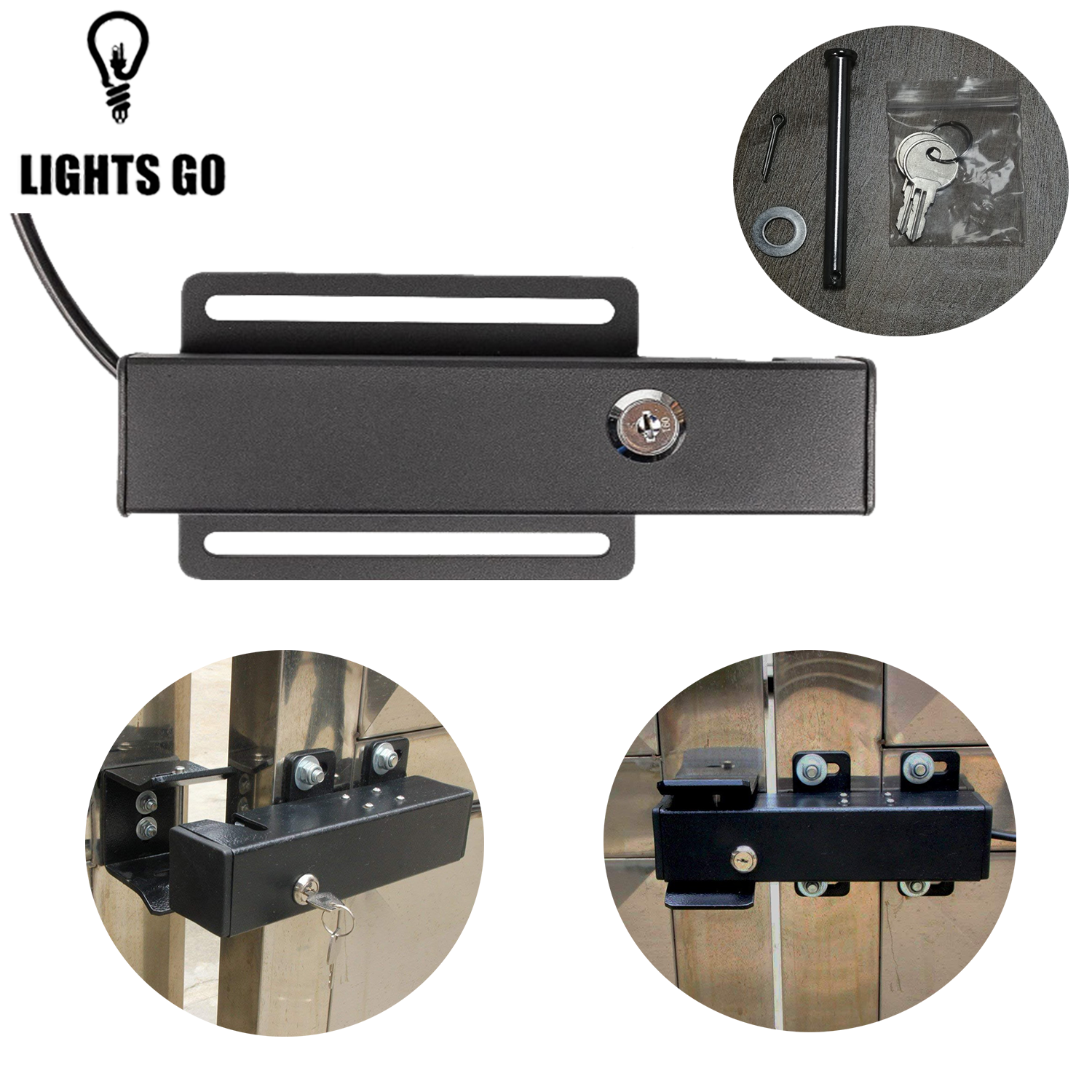 【Waterproof】DC12V Electronic Lock Outdoor Gate Black Door Lock for