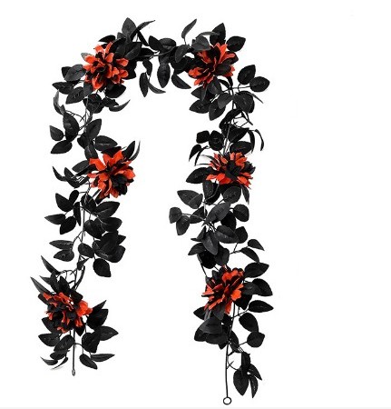 Artificial Black Rose Vine, Artificial Rose Vine Hanging Flower Garland ...