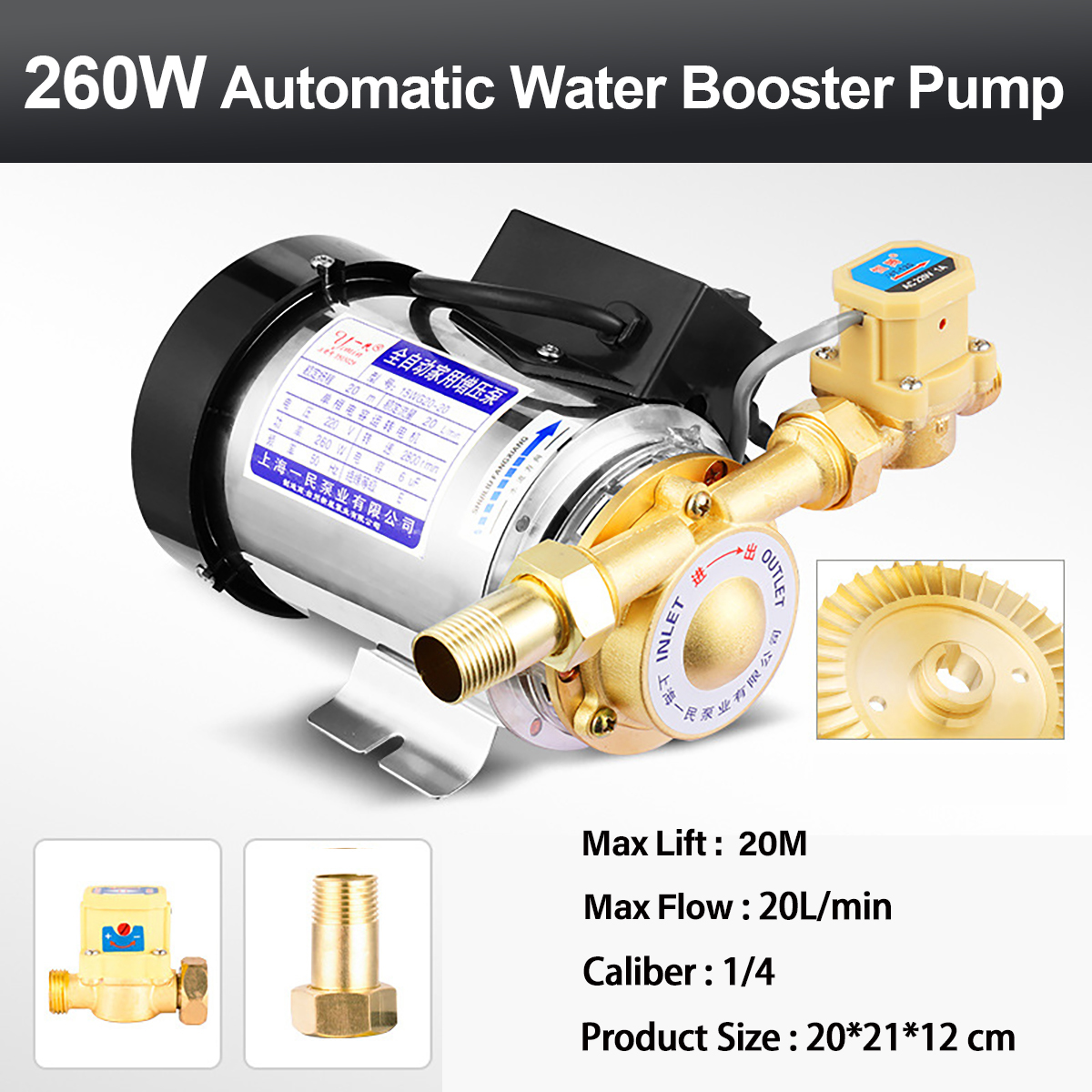 220V 100watt/150watt//260watt Stainless Steel Electronic Booster Water