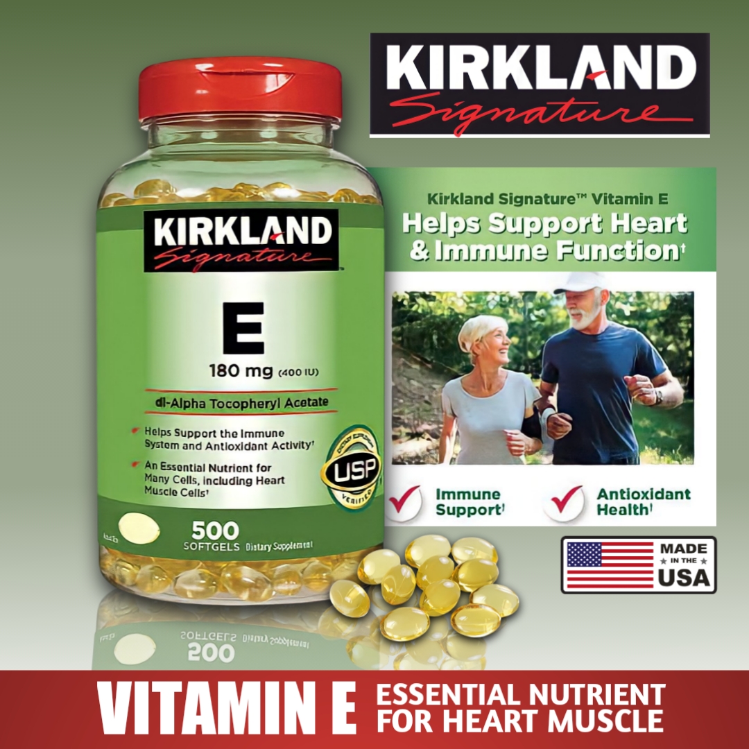 Original Kirkland Signature Vitamin E 180 mg 500 Soft gels kirkland