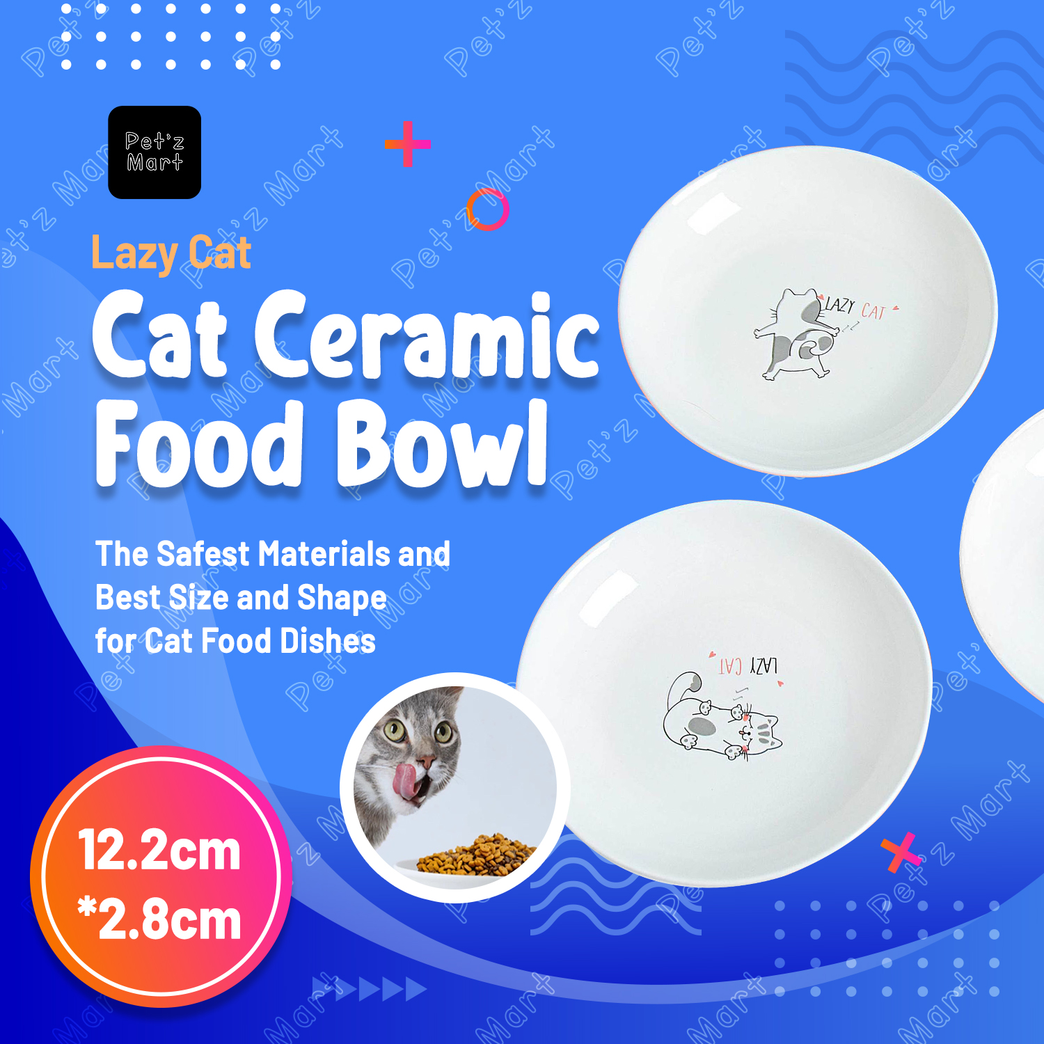 LAZY CAT Cat Ceramic Food Bowl Cat Feeder Ceramic Pottery Cat Food