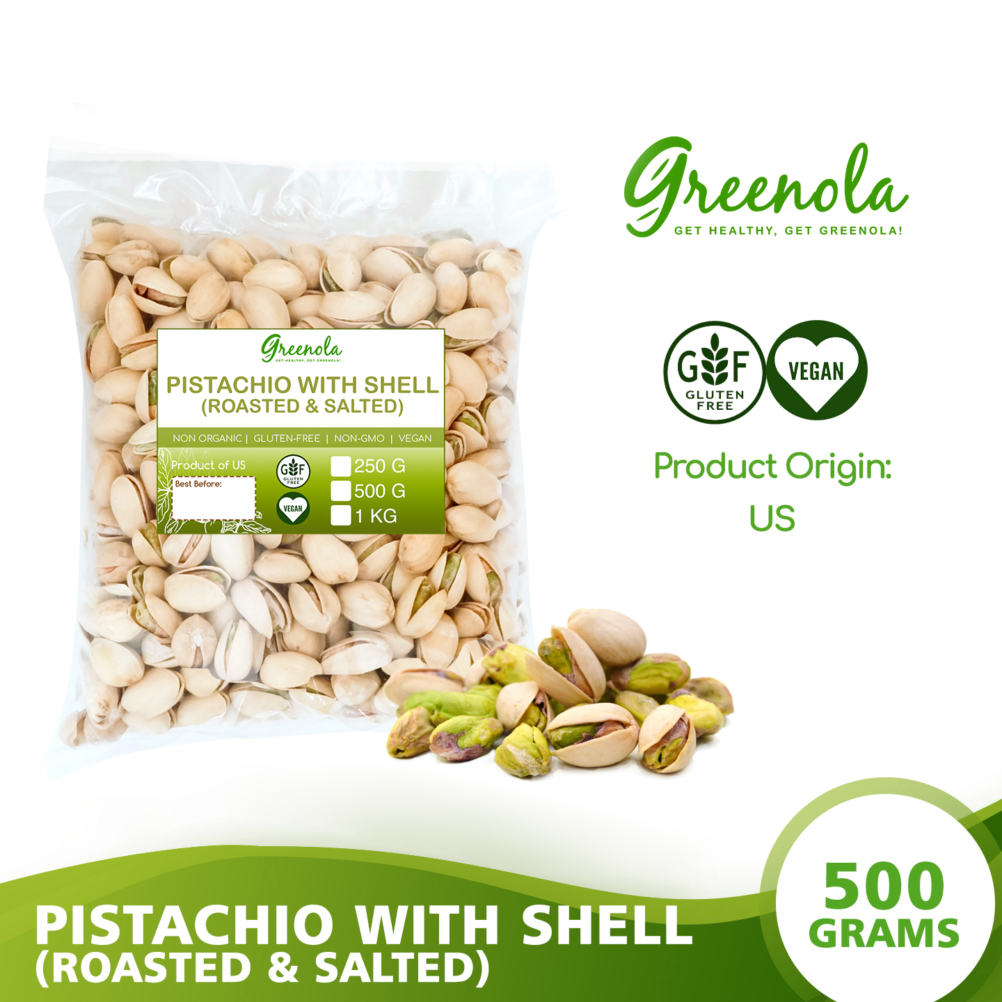 Greenola Roasted Salted Pistachio With Shell Wholesale 250g 500g Lazada Ph