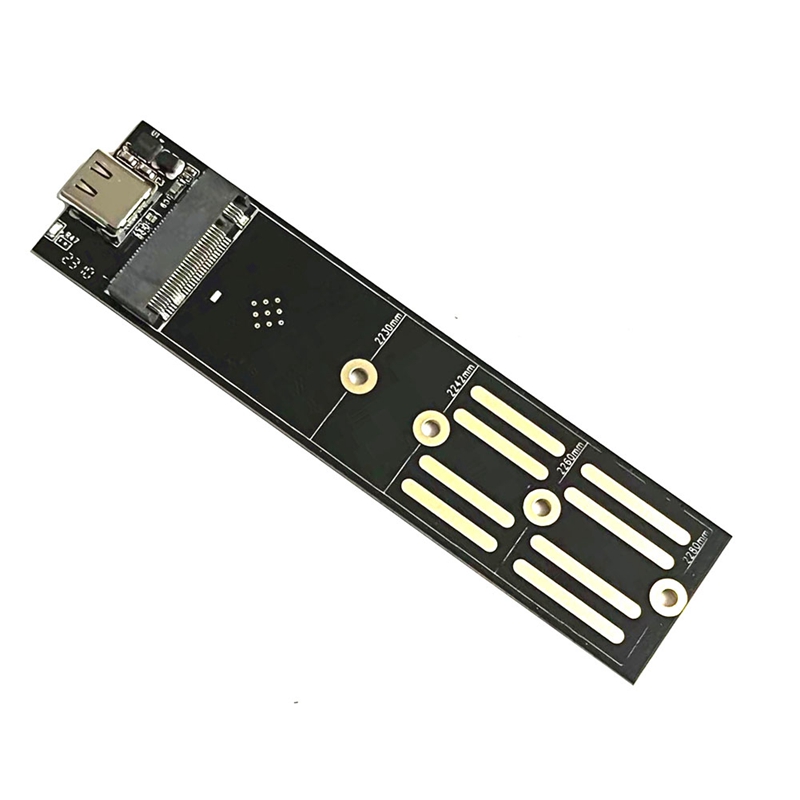 Portable Riser Card USB3.1 to M.2 NVME SSD Riser Card Pcie Protocol Type C 10Gbps Caseless