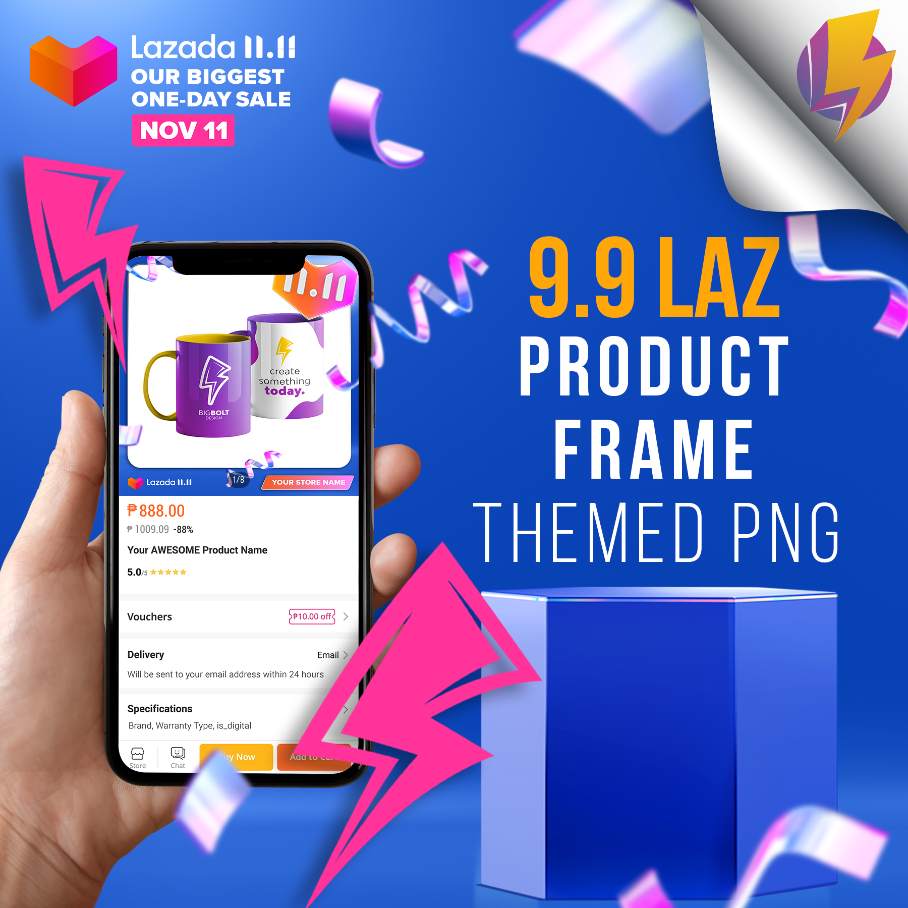 Big Bolt Themes Laz 11 11 Sale 11 11 Laz Product Frame Png Lazada Ph