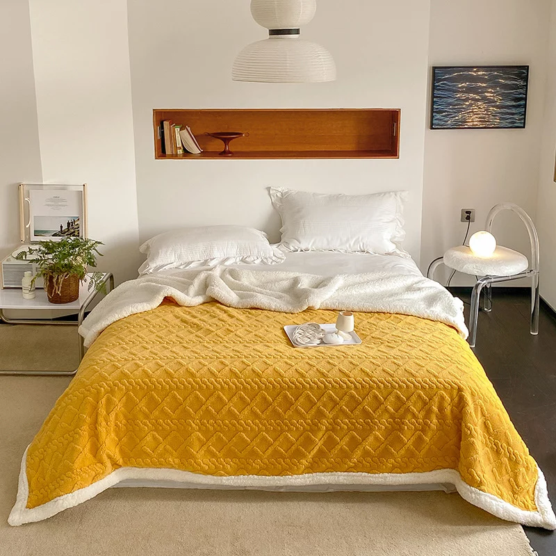 Thick Double Sided Wool Blanket King Size And Double Size Lazada PH