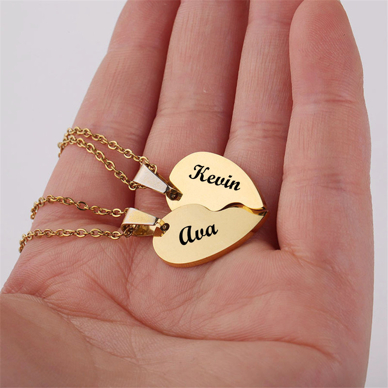 Bridesmaid Gifts Personalized Heart Necklace Engraved Heart Necklace M –  UrWeddingGifts