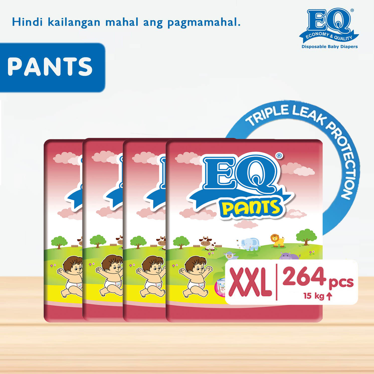 EQ Pants Mega Pack XXL (15kg up) 66 pcs x 4 packs (264pcs) Diaper