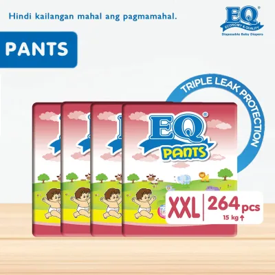 EQ Pants Mega Pack XXL (15kg up) - 66 pcs x 4 packs (264pcs) - Diaper Pants