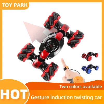 para sa mga lalaki Children's toys gesture induction twisting car music dancing remote control car deformation double-sided stunt off-road drift boys car birthday gift model for kids