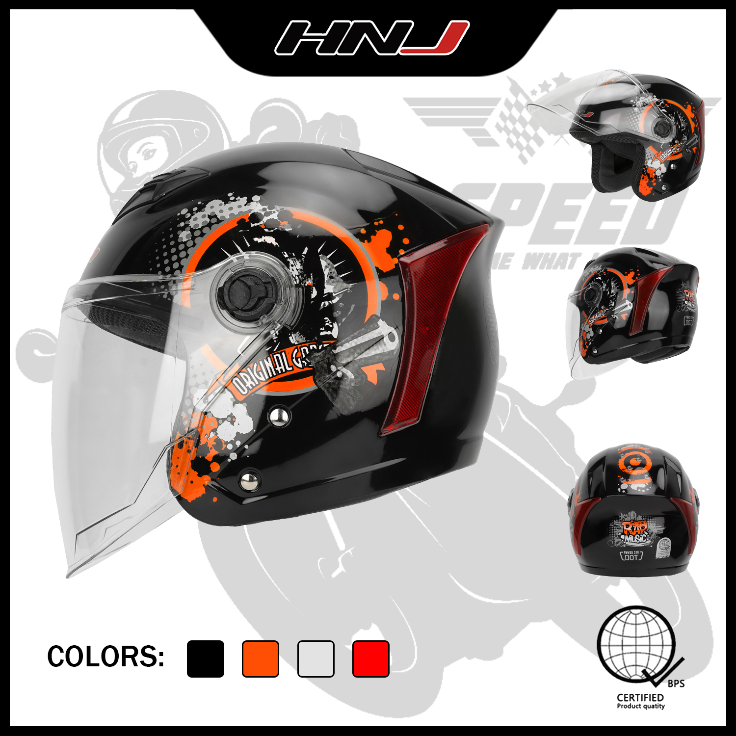 HNJ A4-001 Motorcycle Full Face helmet original clear Single visor Medium  size man and woman