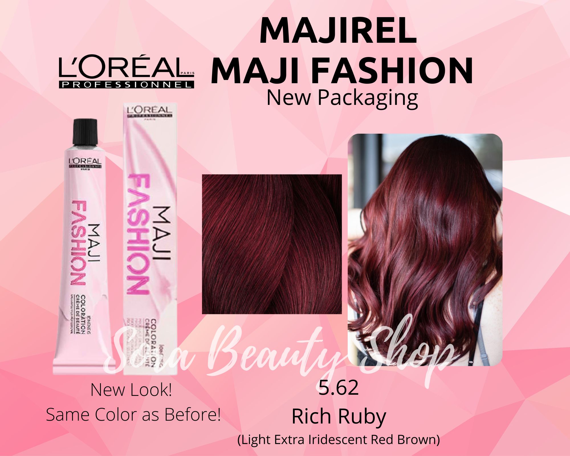 AUTHENTIC Loreal Majirel Hair Color Dye 50ml  Rich Ruby Light Extra  Iridescent Red Brown | Lazada PH