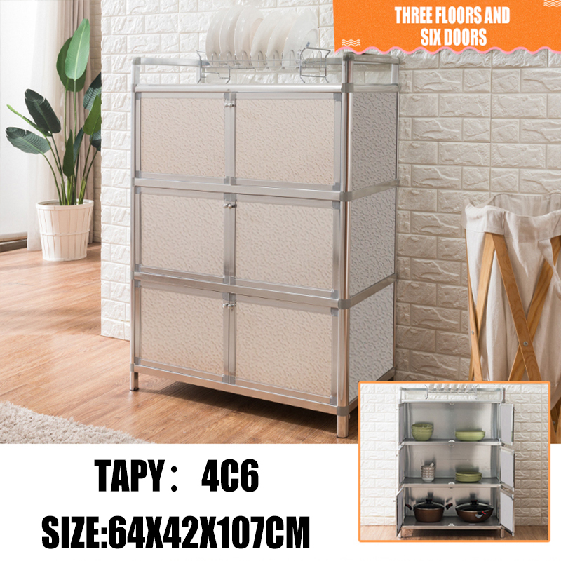 Kitchen rack storage kitchen aluminum alloy cupboard multi