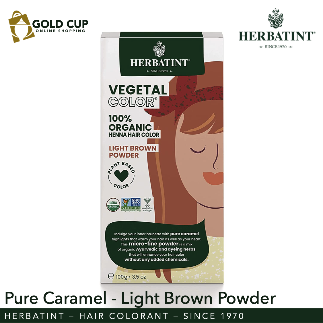 Herbatint Organic Vegetal Color Pure Caramel Power 100g (Herbatint