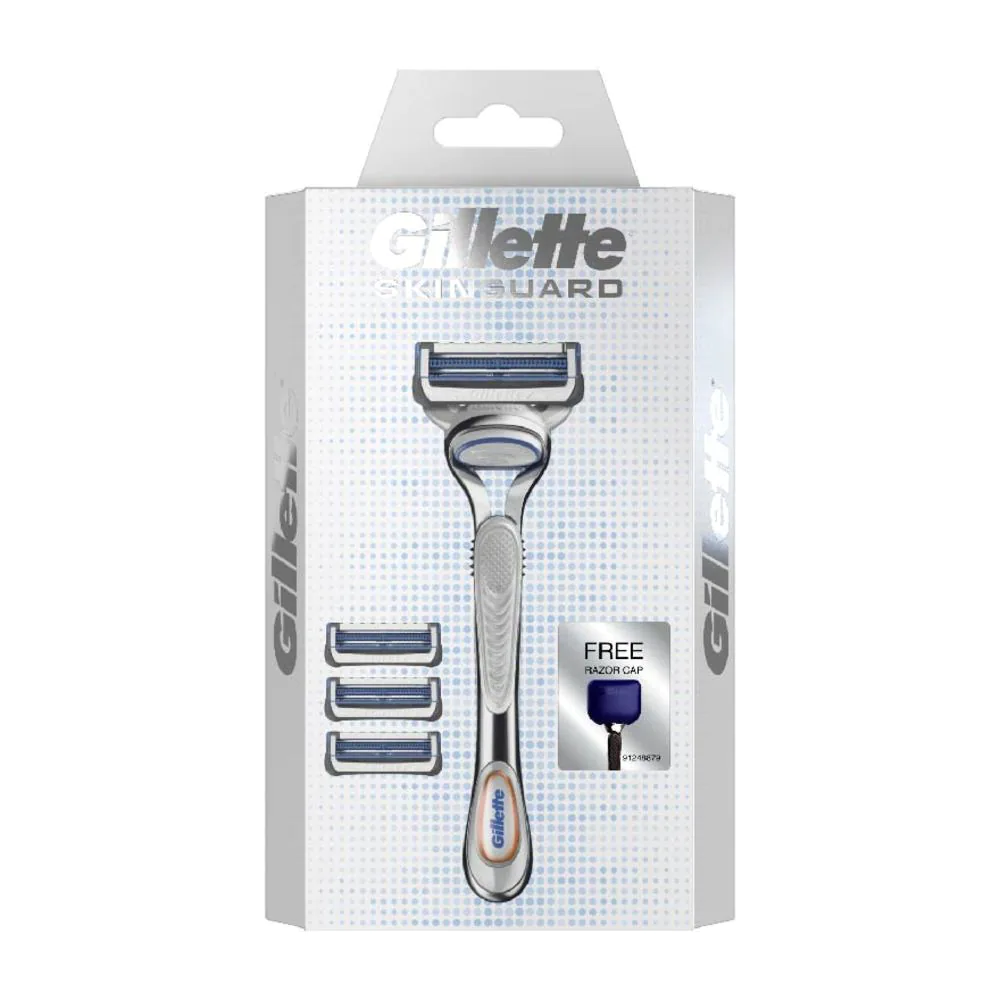 GILLETTE SkinGuard Starter Pack + 4 Blades with Hygiene Cap | Lazada PH