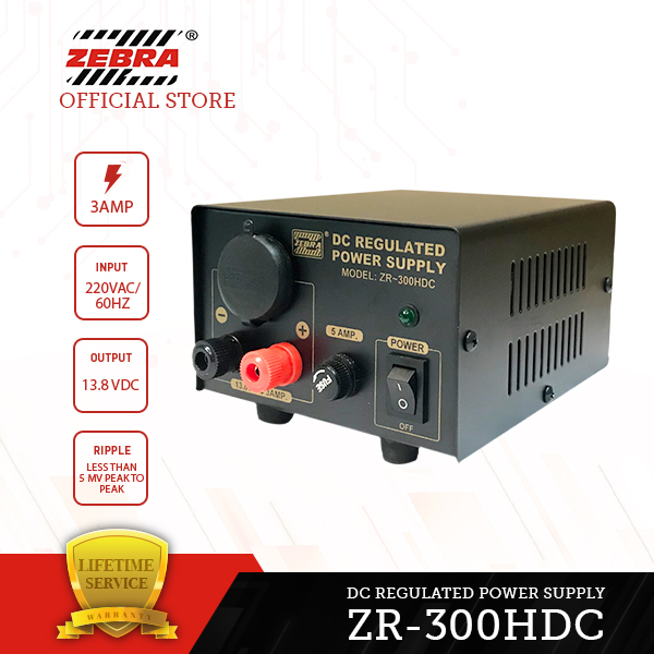ZEBRA 3AMP DC Regulated Power Supply W/ Overvoltage and Overload
