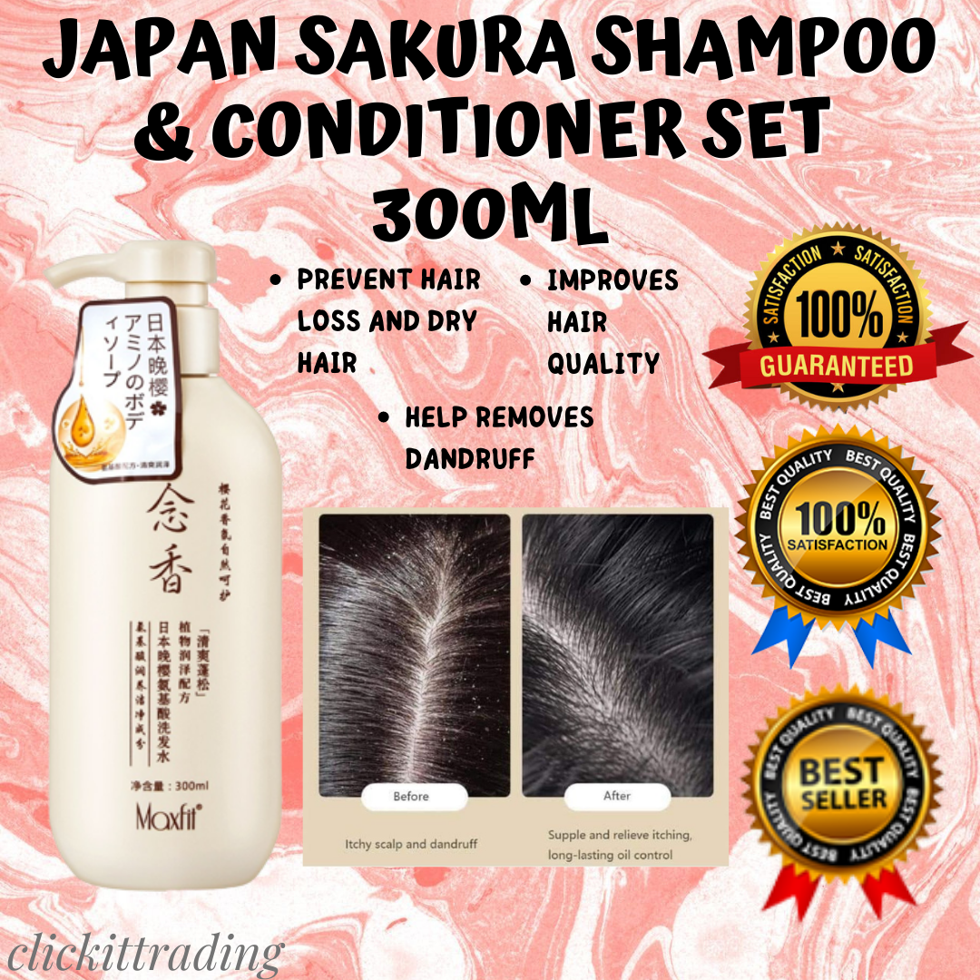 Best Seller JAPAN SAKURA SHAMPOO & CONDITIONER SET 300ML Premium