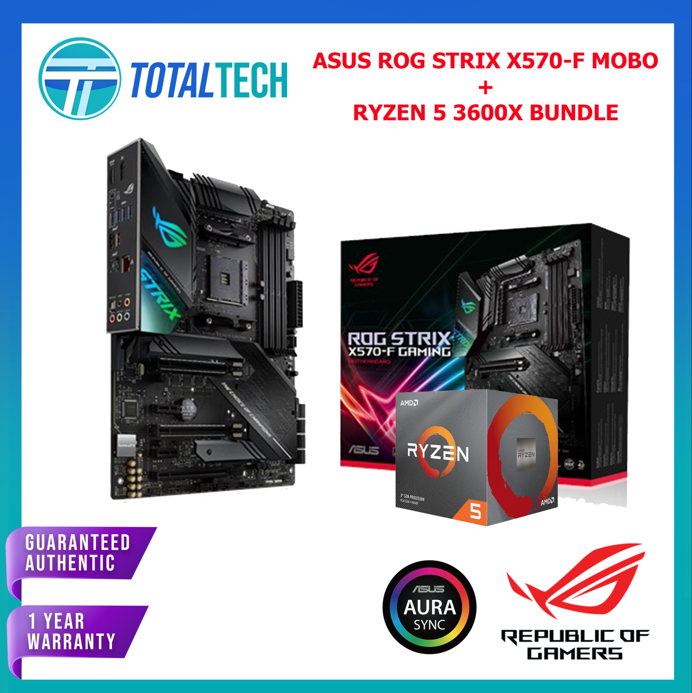 Asus Rog Strix X570 F Amd Atx Gaming Motherboard Ddr4 Ddr4 Nvidia Sli Aurasync Amd Ryzen 5 3600x Bundle Lazada Ph