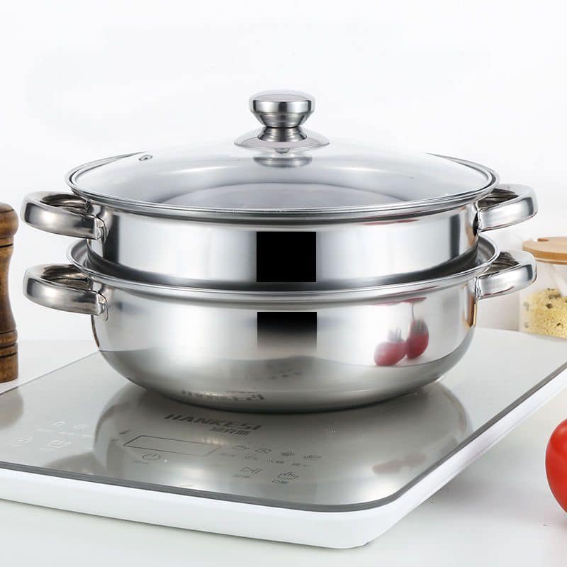 Blissly 2 layer steamer Stainless steel three-layer steamer hot pot ...