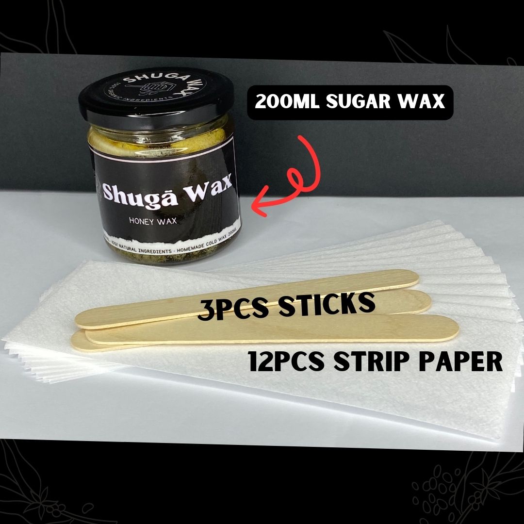 Shuga Wax Hair Removal Sugar Wax Kit (With Sticks & Paper Strips
