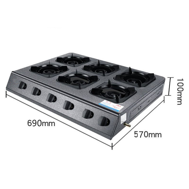 FOTILER 2023 Commercial 6 Burner Gas Stove Stainless Steel Heavy Duty